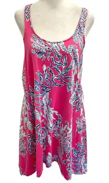 Lilly Pulitzer Pink Samba Monterey Tank Dress Tropical Beach Summer size XS