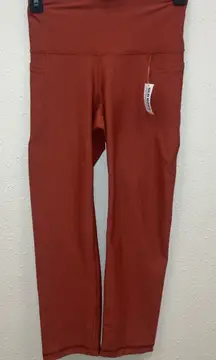 Old navy powersoft go dry light compression pockets Rust High-Waisted Leggings S