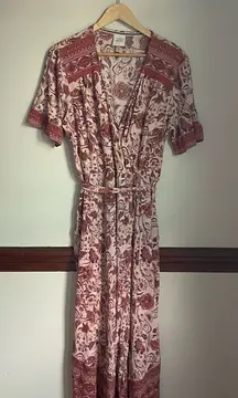 Knox Rose Red and White Floral Maxi Wrap Dress XXL