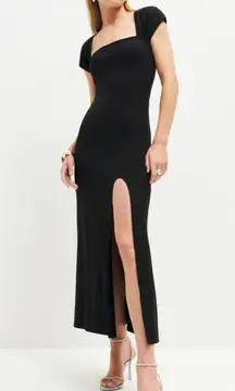 REFORMATION Harlyn Black Cut Out Short Sleeve Maxi Dress Small S NWOT