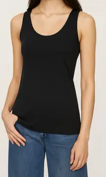 Saks Fifth Avenue Tank Top Medium Gray Stretchy Chic Minimal Classic Versatile