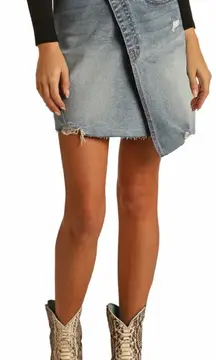 New!  Denim Asymmetrical Button Front Skirt Size XL