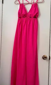 Pink Strappy Maxi Dress - Size Medium