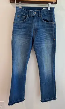 Imogene + Willie Ada Mid Rise Raw Hem Bootcut Jeans Size 26