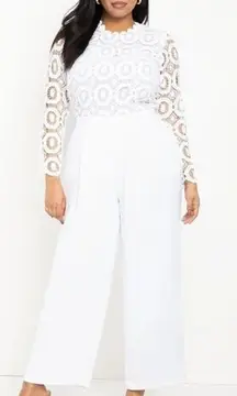 NEW Eloquii Lace Wide Leg Jumpsuit, women's size 16‎