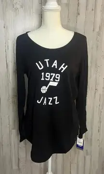 NWT Utah Jazz Women's Long Sleeve Graphic T-Shirt Black Size Large‎ NBA Official