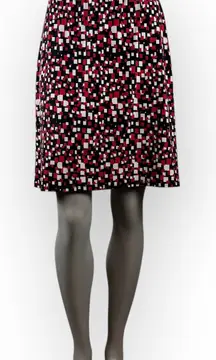 Vintage 1990's Women's Midi Skirt Red Black White Christmas Size S