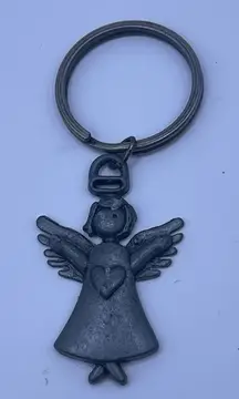 Vintage Angel with Heart Guardian Angel Metal Key Ring Key Chain Keyring