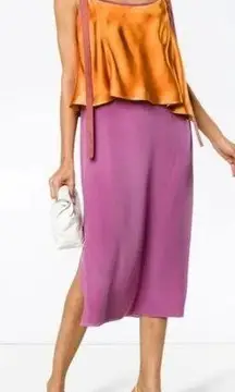 Sies Marjan 100% Silk Color Block Midi Dress