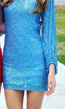 Dillards Blue Sparkly Dress