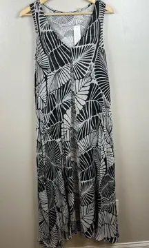 Soft Surroundings Miami Beach Maxi Dress Size Small Tropical Vacation Crinkle