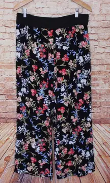 Robert Louis | Black Floral Palazzo Pants