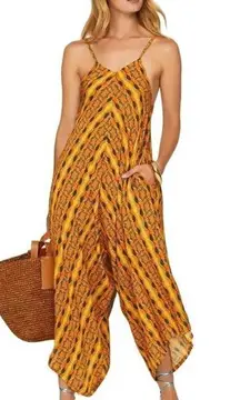Kahindo Kano Boho Jumpsuit in Yellow Medium Womens Coord Sets Outfit