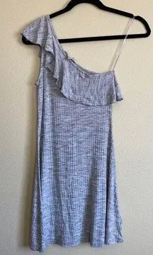 American Eagle One Shoulder Rib Heather Gray Dress XS