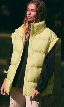 Free People Pippa Packable Puffer Vest Citron Yellow Size S