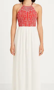 Jealous Tomato Geometric Embroidered Halter Maxi Dress S Boho Coastal Beach Y2k