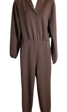 SPANX Smoke-Colored Chill Out Hooded Jumpsuit Size Medium New athleisure
