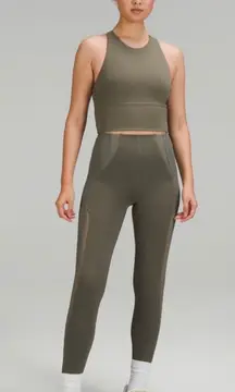 Lululemon NWT Logo Elastic Everlux Shelf Tank Top Graphic Expresso Bone Size 6