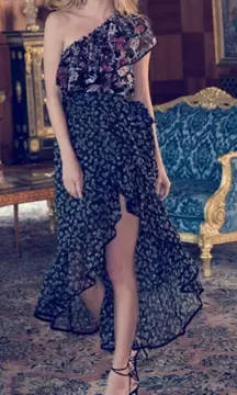 One Shoulder Floral Dress