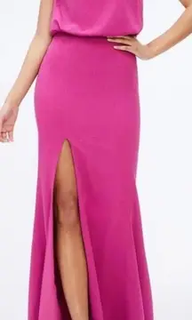 New DRESS THE POPULATION Gracelyn Blouson Jersey Gown In Hibiscus Sz M $248