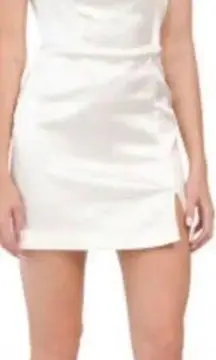 NEW House of Harlow 1960 Low Back Satin Mini Dress in ivory