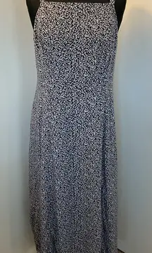 6.  Sleeveless Floral Sundress Blue Maxi Dress Size Large
