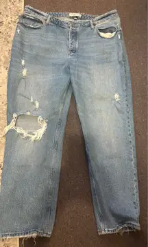 Abercrombie & Fitch distressed Dad High Rise Curve Love jeans woman’s size 18/34