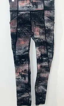 Lululemon Speed Up Tight Azurite Poppy Coral Multi Leggings with pockets
