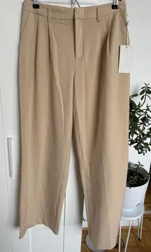 Joie Women's Pleated Tan Wide-Leg High Rise Dress Pants Size 6, NWT