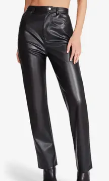 Steve Madden Black Faux Leather Pants 27 Straight Leg Rock Punk Goth Festival