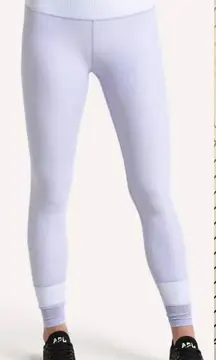 Allfenix‎ Leggings Workout Gym Stretch Stripe Ankle Length Purple Size Small