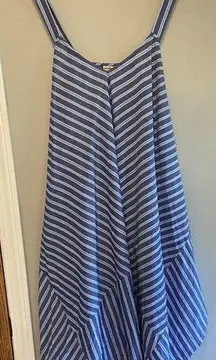 Holding Horses Anthropologie Blue Stripe Handkerchief Dress Size XS/S Tie Back