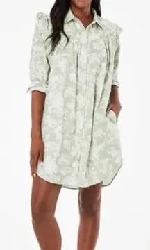 Roller Rabbit Caxias Darya Dress Sage Green White Floral‎ Size Medium
