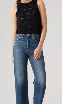 Levi's Ribcage button fly Straight Ankle Jeans‎ Sz 32"