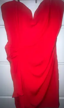 Red Strapless  Dress