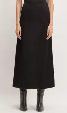 Black Maxi Satin Skirt