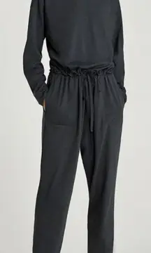 Zara Grey Warm Jumpsuit with Drawstring Waist & Pockets size Small