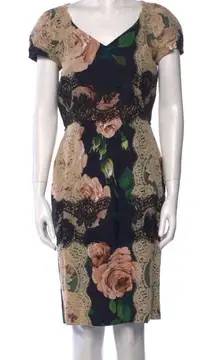 Nwt dolce gabanna rose print lace trim dress