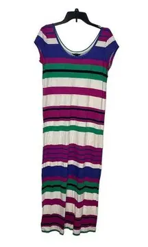 Tommy Hilfiger Women T-shirt Dress Maxi Stripes Short Sleeves Crewneck Small NWT