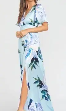 New Show Me Your MuMu Faye Flutter Maxi Dress Floral Print Size XSmall