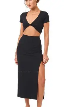 Revolve black midi skirt nwt