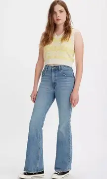 Levi's  70s High Rise Flare Raw Hem Light Wash