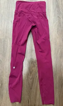 Lululemon Fast Free 7/8 Cropped Tight II Non Reflective Nulux 25" Pink Size 2