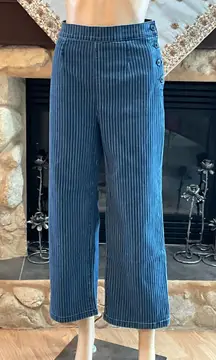 J Crew slim wide leg sailor jeans in stripes