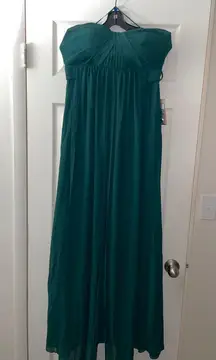 Emerald Green Strapless/Convertible Dress