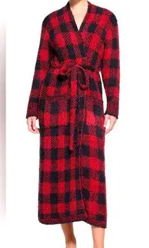 SKIMS NWT:  RED & BLACK BUFFALO PLAID COZY KNIT ROBE SIZE S/M