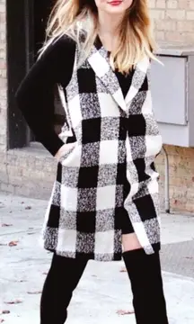 TCEC Black Off-White Buffalo Plaid Checkered Vest CV1104 Size Small‎