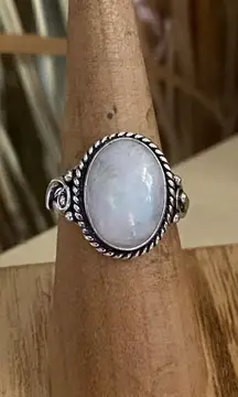 Moonstone Sterling Silver Boho Ring Size 6
