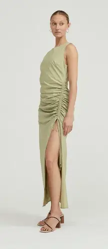 THIRD FORM Sage Green Drawn Deep Tank Maxi Side Slit A