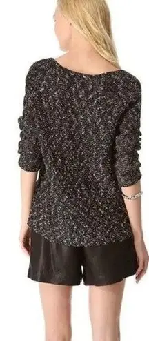 Helmut Lang Helmut Caged Boucle Linen Sweater Black Marled Raglan Sleeve Sweater Size PS